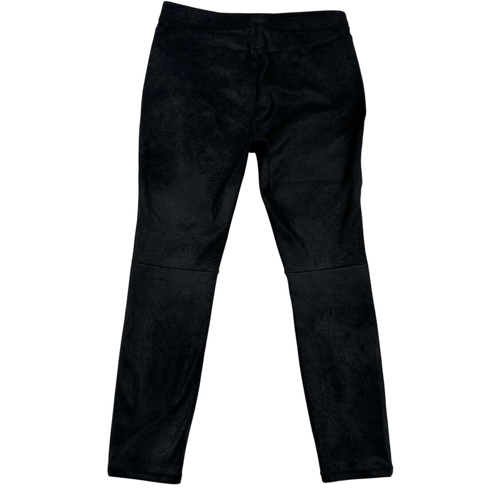 Free People Vegan Leather Leggings Washed Black Moto Seam Skinny Pants Size 10